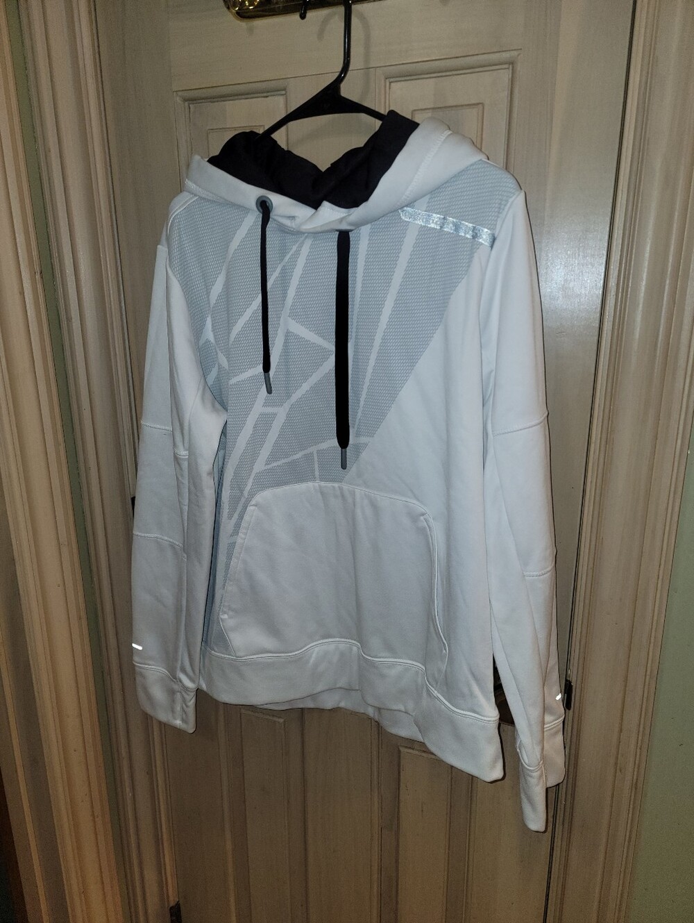 Mens Sz M Hind White Athletic Hoodie with Black Hood Lining